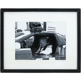 Photograph of Race Car Driver Paul Newman by Photographer James Levine, Signed