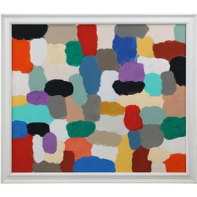 Damien Hirst Style Abstract Geometric Painting on Board