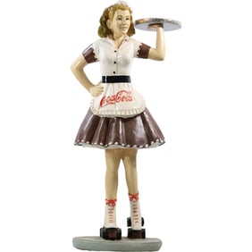 Vintage Coca-Cola Waitress Statue – 1950s Diner Style
