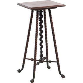 Merklen Brothers Victorian Barley Twist Mahogany Petite Occasional Parlor Table circa 1900