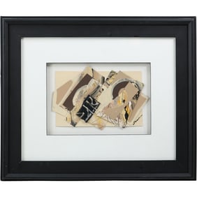 Framed Mixed Media Abstract Art – Artist Signed, Contemporary Collage Composition