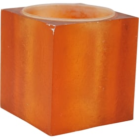 Mid-Century Modern Orange Lucite Ice Bucket