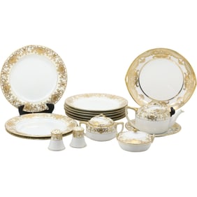 16 Pieces NORITAKE Ornate Gold Decorated Dinner Plates, Platter, S&P and more