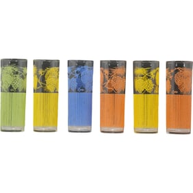 Set of 6 Ponderosa Pine Cone Design Starlyte Highball Glasses Mid-Century Modern