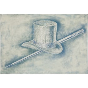 Unsigned Lithograph from Estate of Peter Passuntino [b. 1936 Illinois / France] Top Hat / Cane