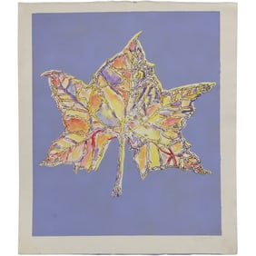 Signed Lithograph from Estate of Peter Passuntino [b. 1936 Illinois / France] Autumn Leaf