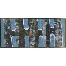 Framed Abstract Mixed Media Painting on Paper – Modern Contemporary Art