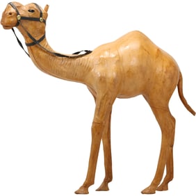 Leather Camel Figure Statue 17 inches height x 20 inches length