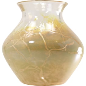 Art Glass "Crackled" Pattern Vase 6.75 in. height x 6 in. wide