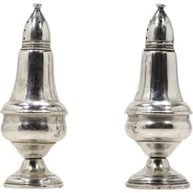 STERLING SILVER Weighted Salt and Pepper Shakers 5.25 inches height
