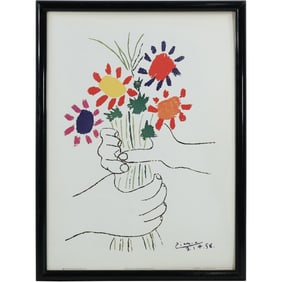 Pablo Picasso "Bouquet of Peace"  Framed Print Litho in USA