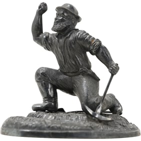 Signed Marshall Cast Pewter Figure – "Gold Rush" Miner Sculpture