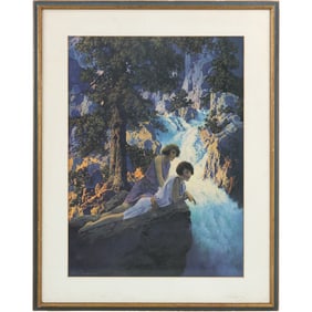 Maxfield Parrish “Waterfall” Framed Print c. 1930 Maxfield Parrish, Framed