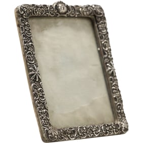 Fancy Sterling Silver Dresser Top Picture Frame 5 1/4 in. x 3 3/4 in. photo , total size: 6.5 x 5