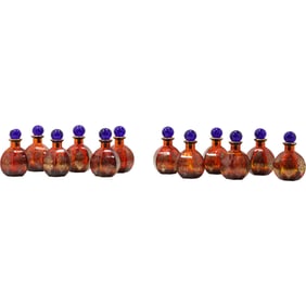 Set of 12 Matching Italian Glass Perfume Bottles