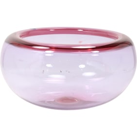 Royal Copenhagen Amethyst Crystal Bowl – 12.5" Diameter, Fine Danish Glass with Original Box