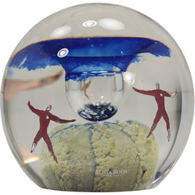 Signed BERTIL VALLIEN, Kosta Boda, marked underneath, limited Edition 500 Paperweight