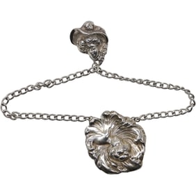 Sterling Silver, 53.4 grams, Art Nouveau Ladies Heads Victorian Chatelaine Hand Tooled