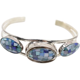 DTR Desert Rose Jay King .925 Sterling Silver Swivel Center Stone Turquoise Bracelet Inlaid