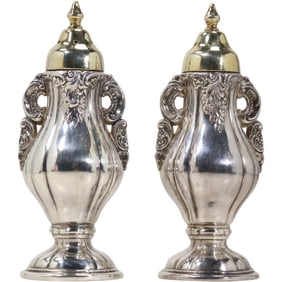 "Baroque" Wallace Silver Plate Salt and Pepper Shakers 5 in. height