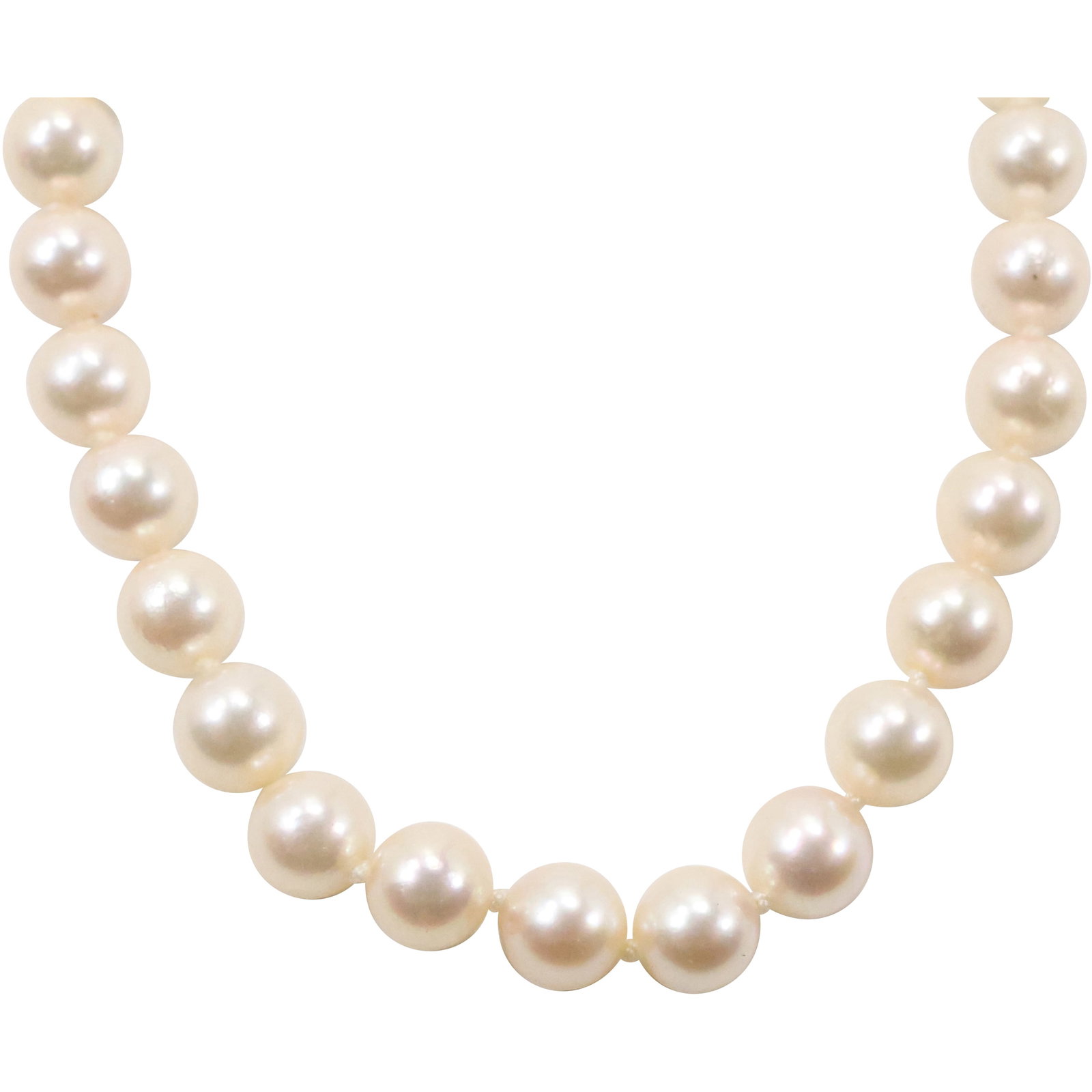 Classic White Freshwater Cultured Pearls Necklace with 14K Gold Clasp 18 in. x 1/4 in.: Classic White Freshwater Cultured Pearls Necklace with 14K Gold Clasp 18 in. x 1/4 in.