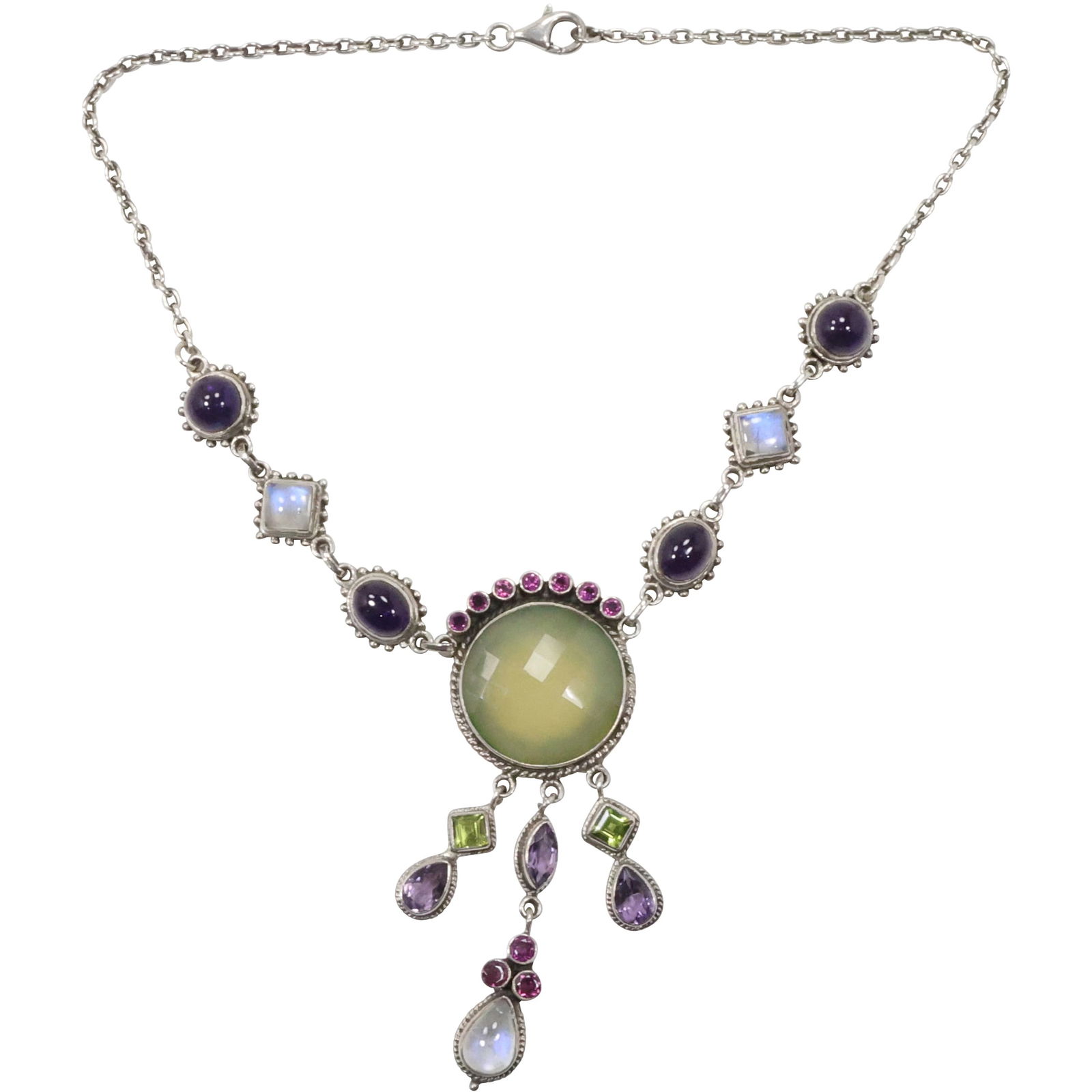 .925 Sterling Silver NB NICKY BUTLER Purple Amethyst, Moonstones, Peridot and Pink Amethyst (1 of 20)