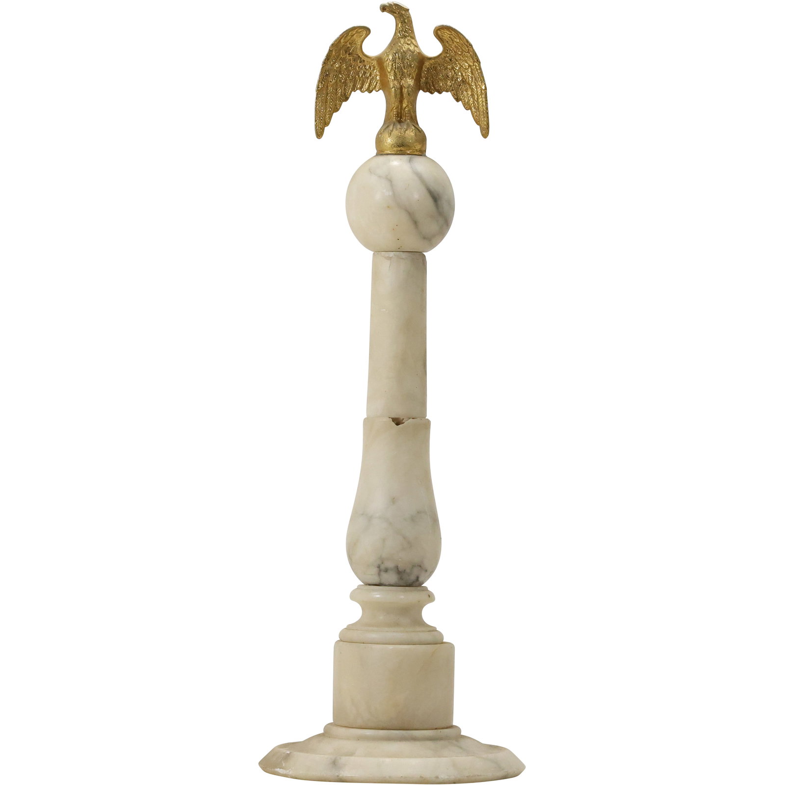19th Century Gilt Bronze Eagle on Alabaster Column - 22" Tall Sculpture (1 of 20)