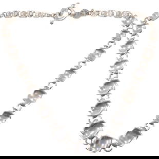 ROBERT LEE MORRIS Heavy Sterling Silver 69.6 grams Square Thumb Pressed Links Graduating: ROBERT LEE MORRIS Heavy Sterling Silver 69.6 grams Square Thumb Pressed Links Graduating Necklace 17 inches x 5/8 in. to 1/4 in.