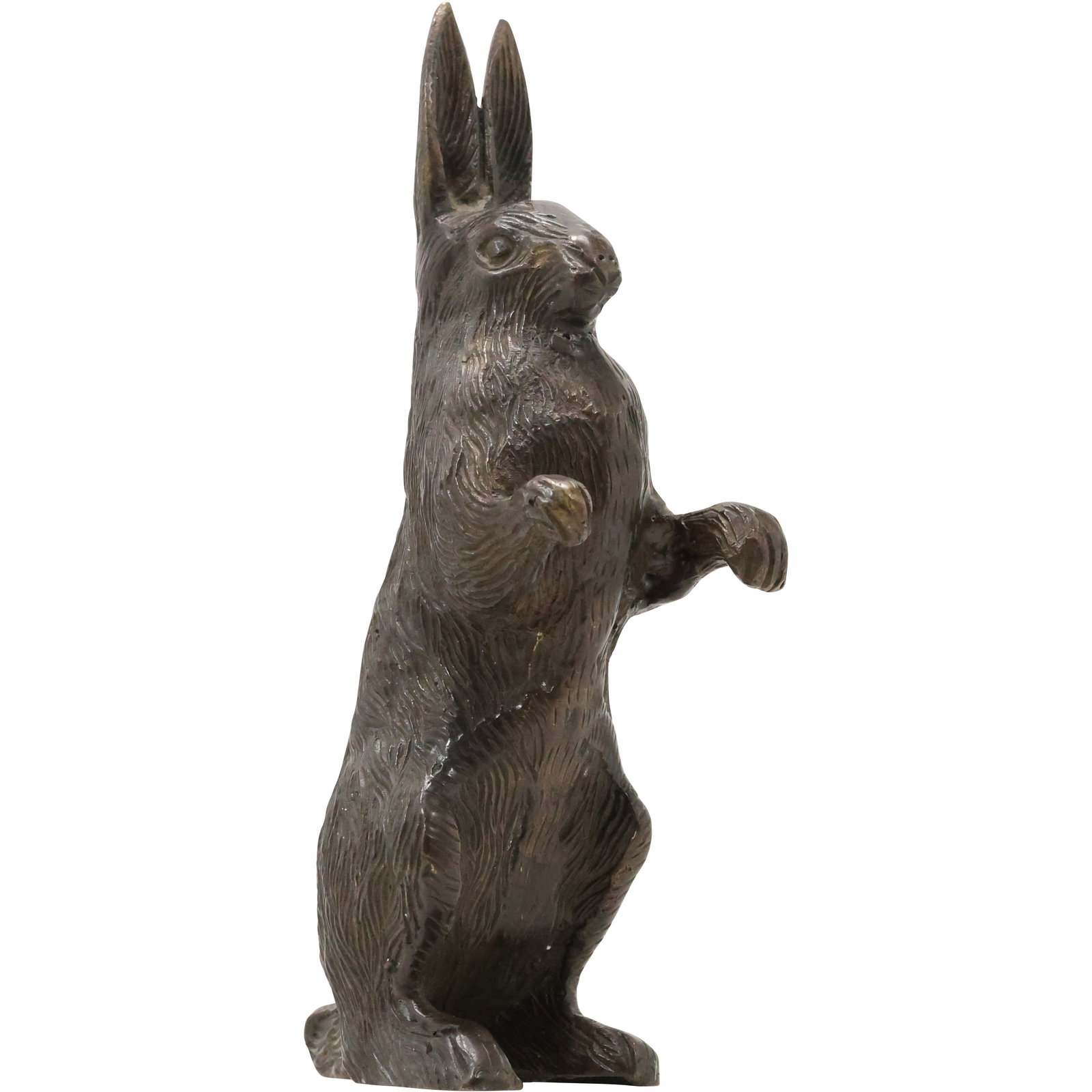 Standing Cast Bronze Rabbit Sculpture - Detailed Figurine (1 of 17)