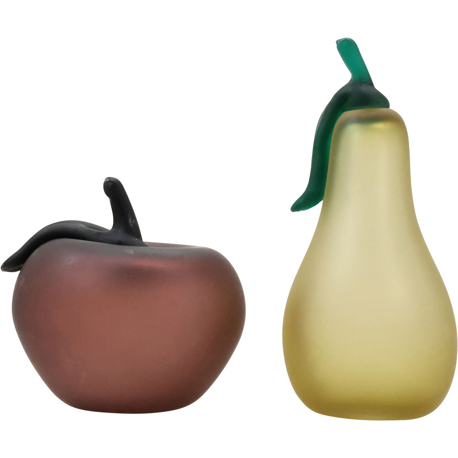 Art Glass Apple and Pear Sculptures - Modern Decorative Fruit Figures (1 of 13)