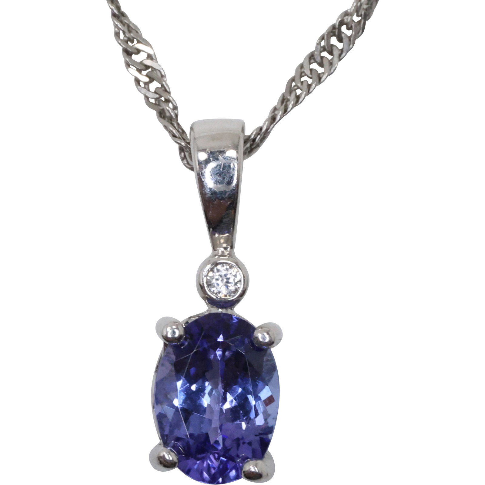 .925 Sterling Silver BBJ Tanzanite Pendant Necklace on .925 Sterling BBJ 20 in. Chain (1 of 19)