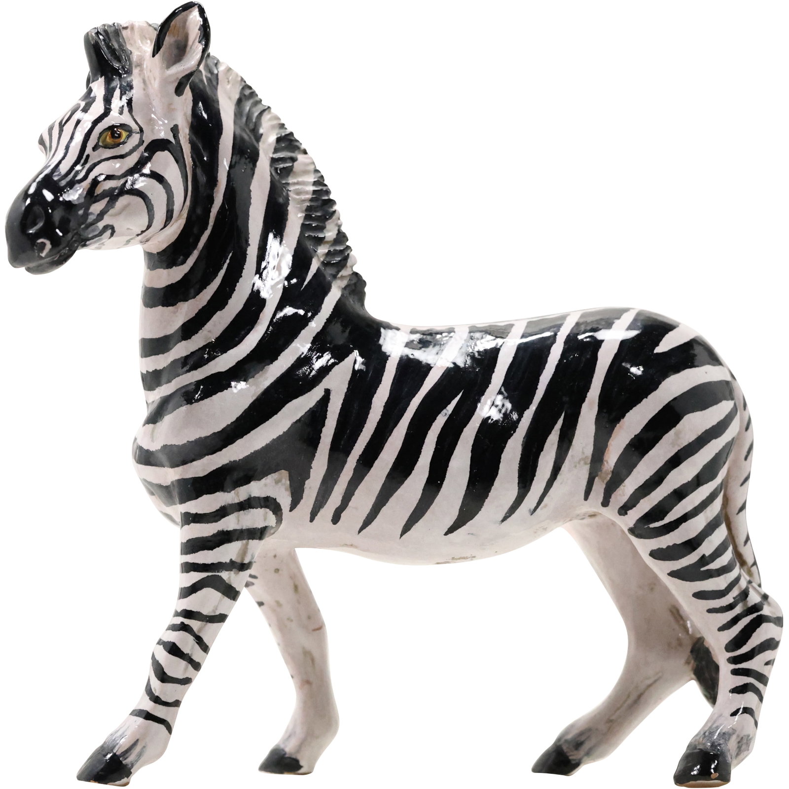 Italian Porcelain ZEBRA Figure Statue 11 inches height x 11 inches length: Italian Porcelain ZEBRA Figure Statue 11 inches height x 11 inches length. size: 11 h x 11 w
