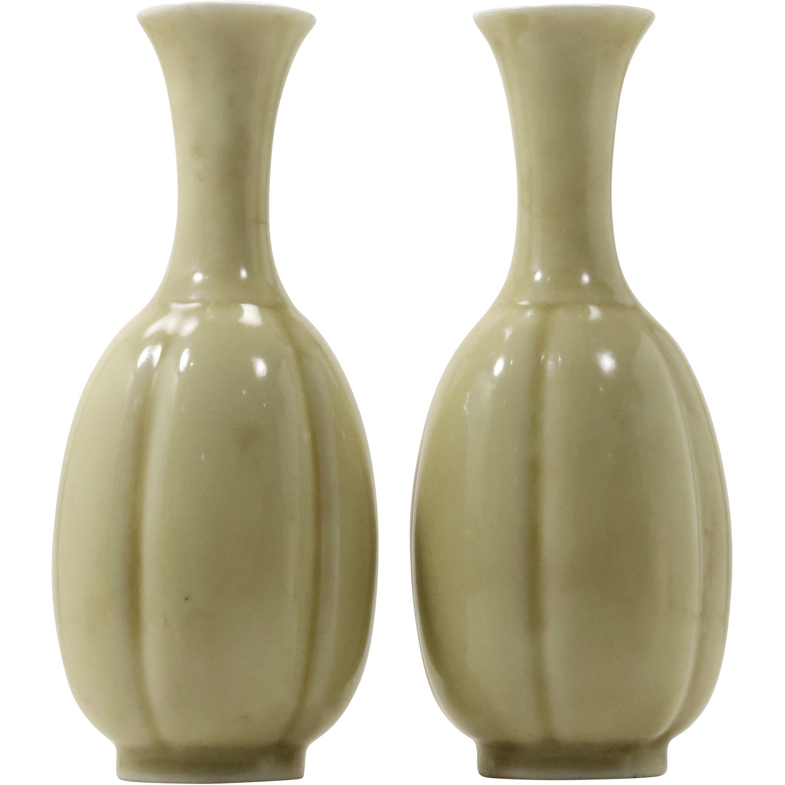 Matched Pair Signed Chinese Celadon Vases 8.5 inches height (1 of 10)