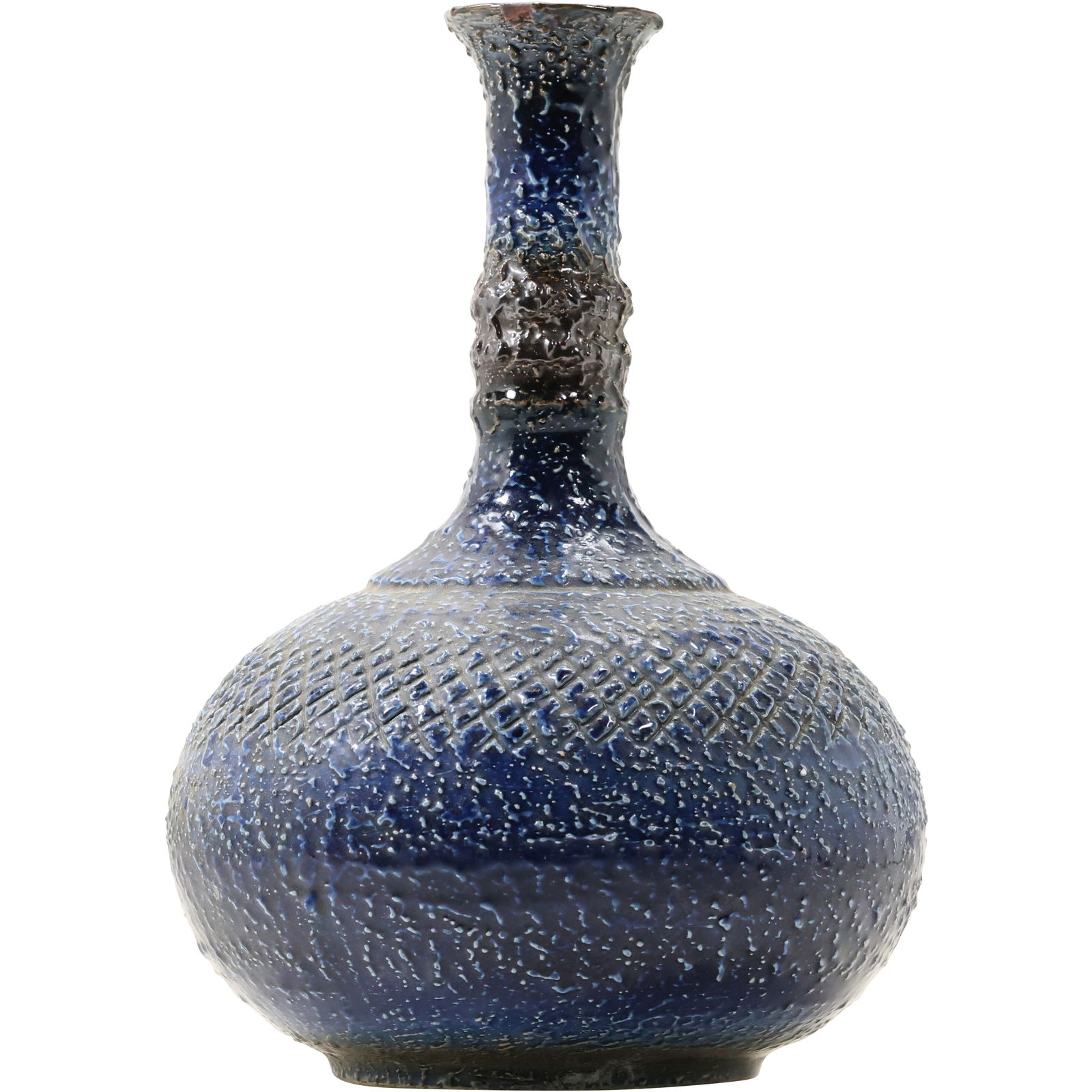 Signed D'Yon Studio Art Pottery Tall Vase with Robin's Egg Blue Textured Glaze 12.5 inches height (1 of 20)