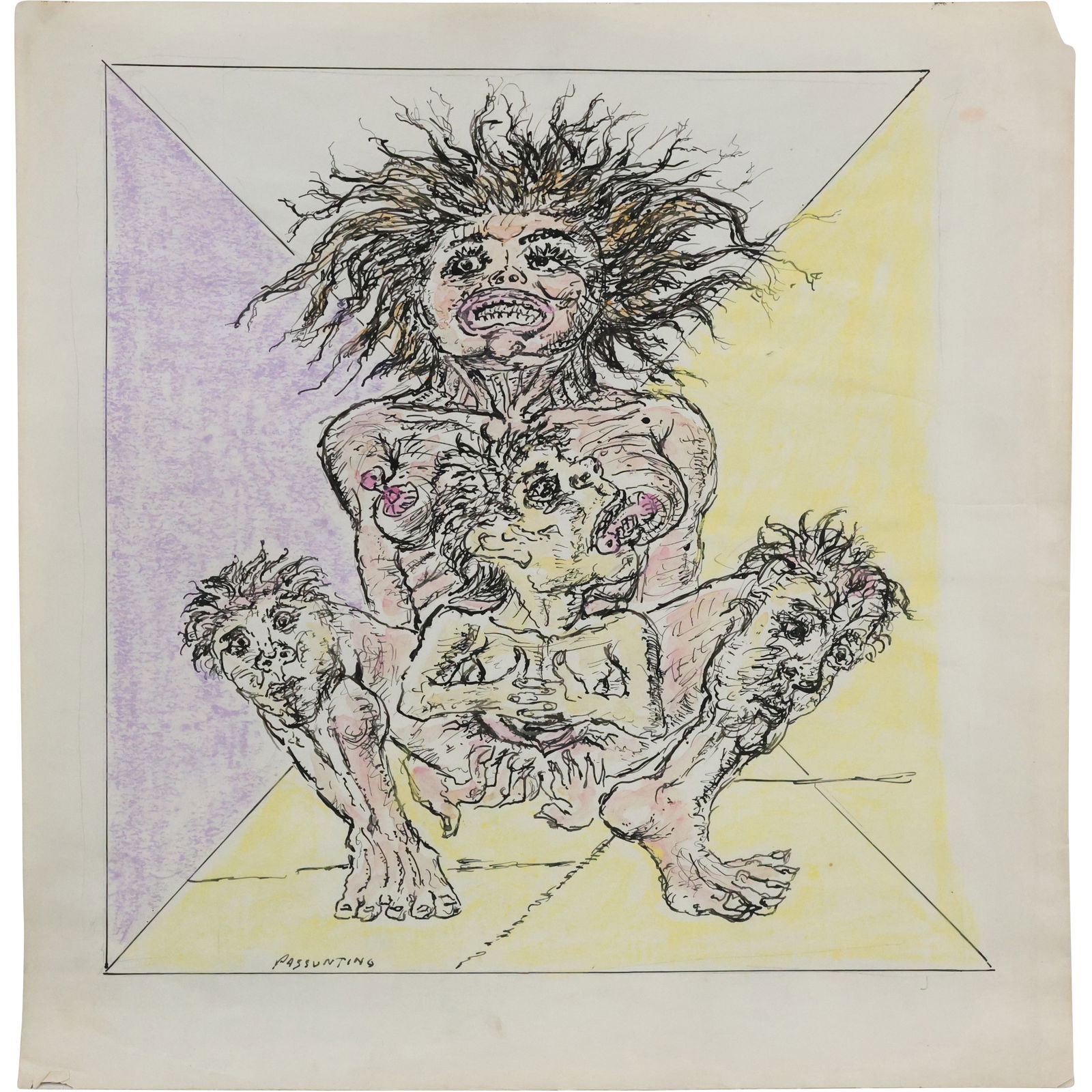 Peter Zaccaria Passuntino (Born 1936) Illinois / France, Color Lithograph Grotesque Figures (1 of 16)