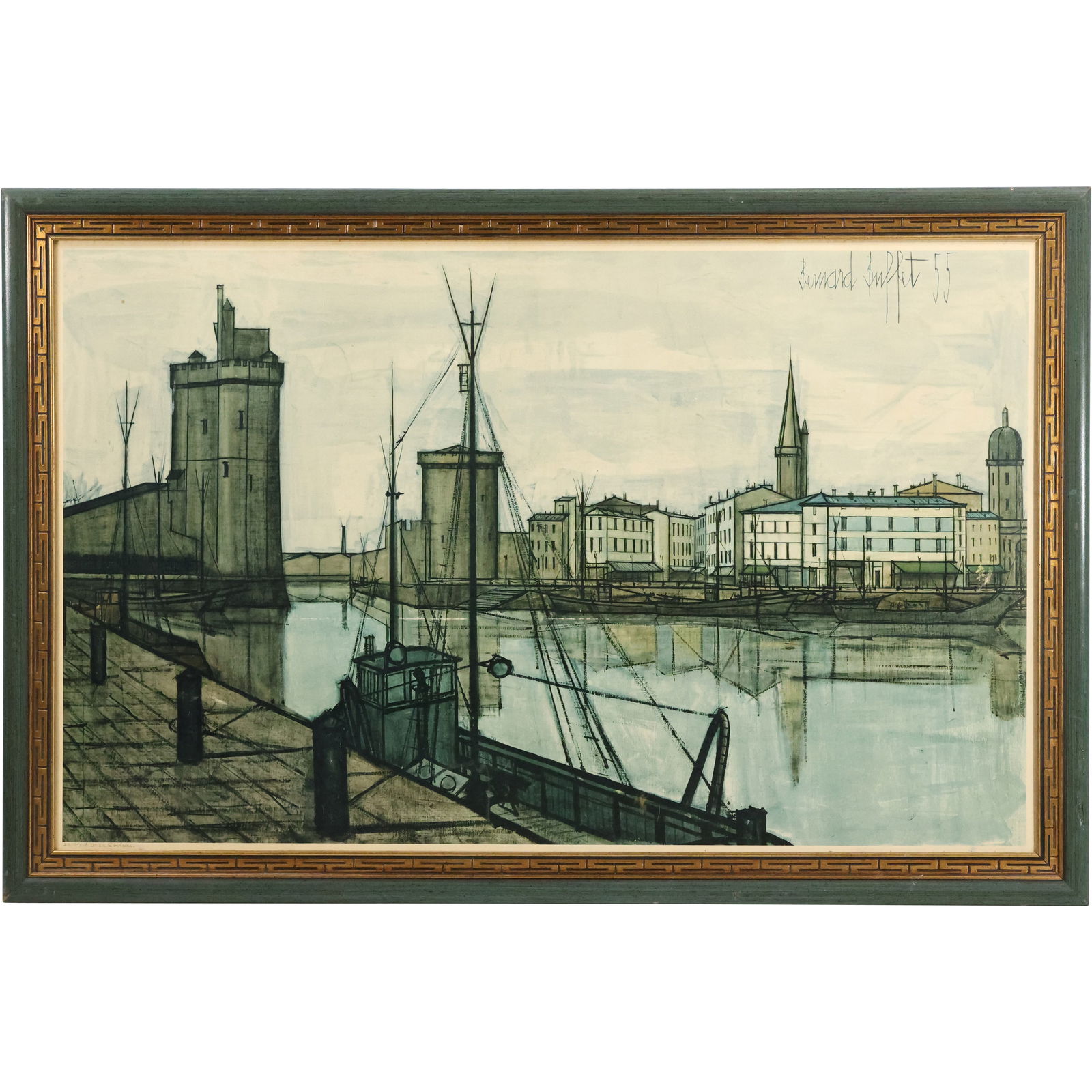 Bernard Buffet 1955,  St Martin Canal & France Port de La Rochelle Vintage Lithograph, Framed (1 of 12)