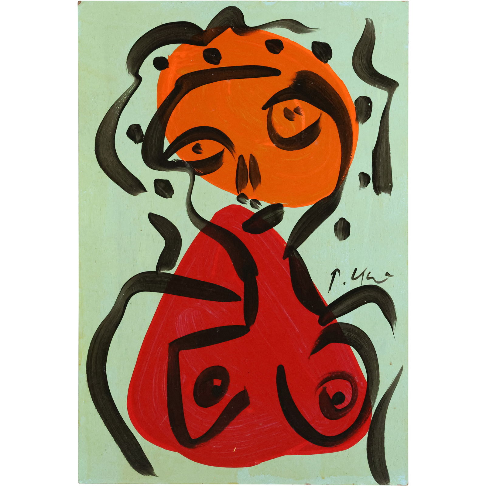 Peter Robert Keil, Abstract Oil Painting on Board titled on Verso "Nude Thing": Peter Robert Keil, Abstract Oil Painting on Board titled on Verso "Nude Thing". size: 15.5 x 23.5 ; ASKart: Peter Robert Keil (Born 1942) is active/lives in United States, Germany. Peter Keil is known