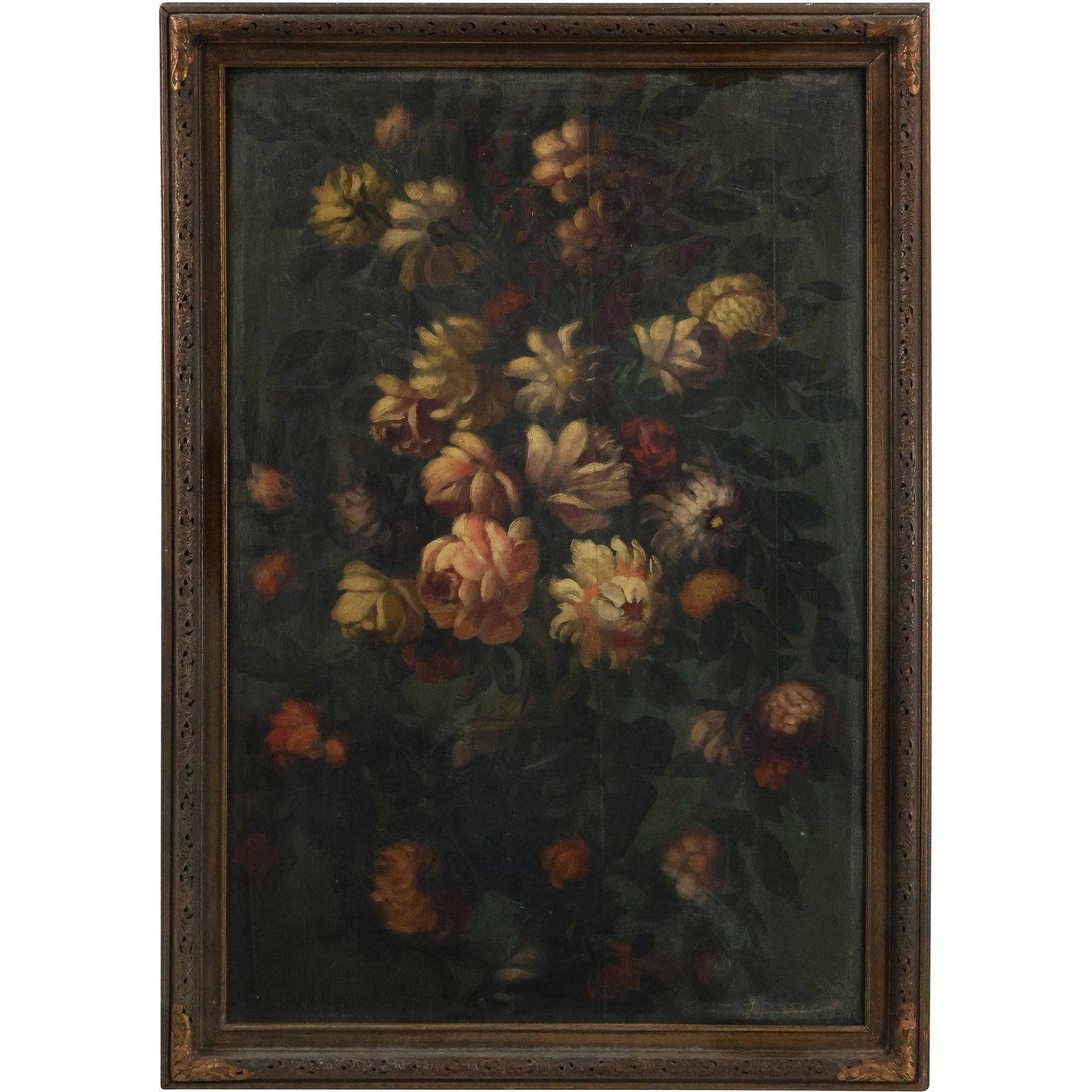19th C. Dutch School Oil on Wood Panel Still Life Flowers, Framed (1 of 13)