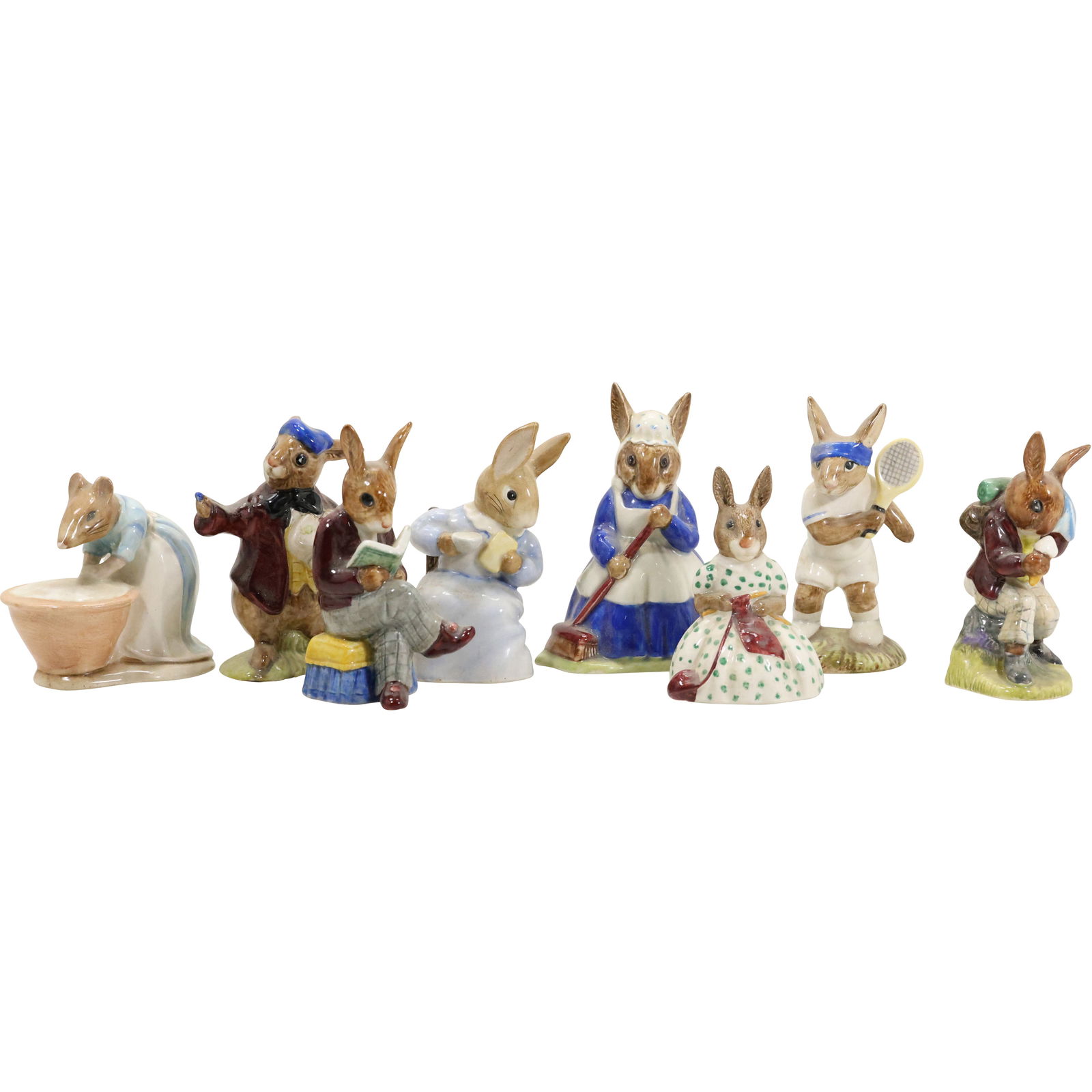 8 Porcelain Bunny Figurines - Royal Doulton & Beswick Assorted Rabbits (1 of 13)