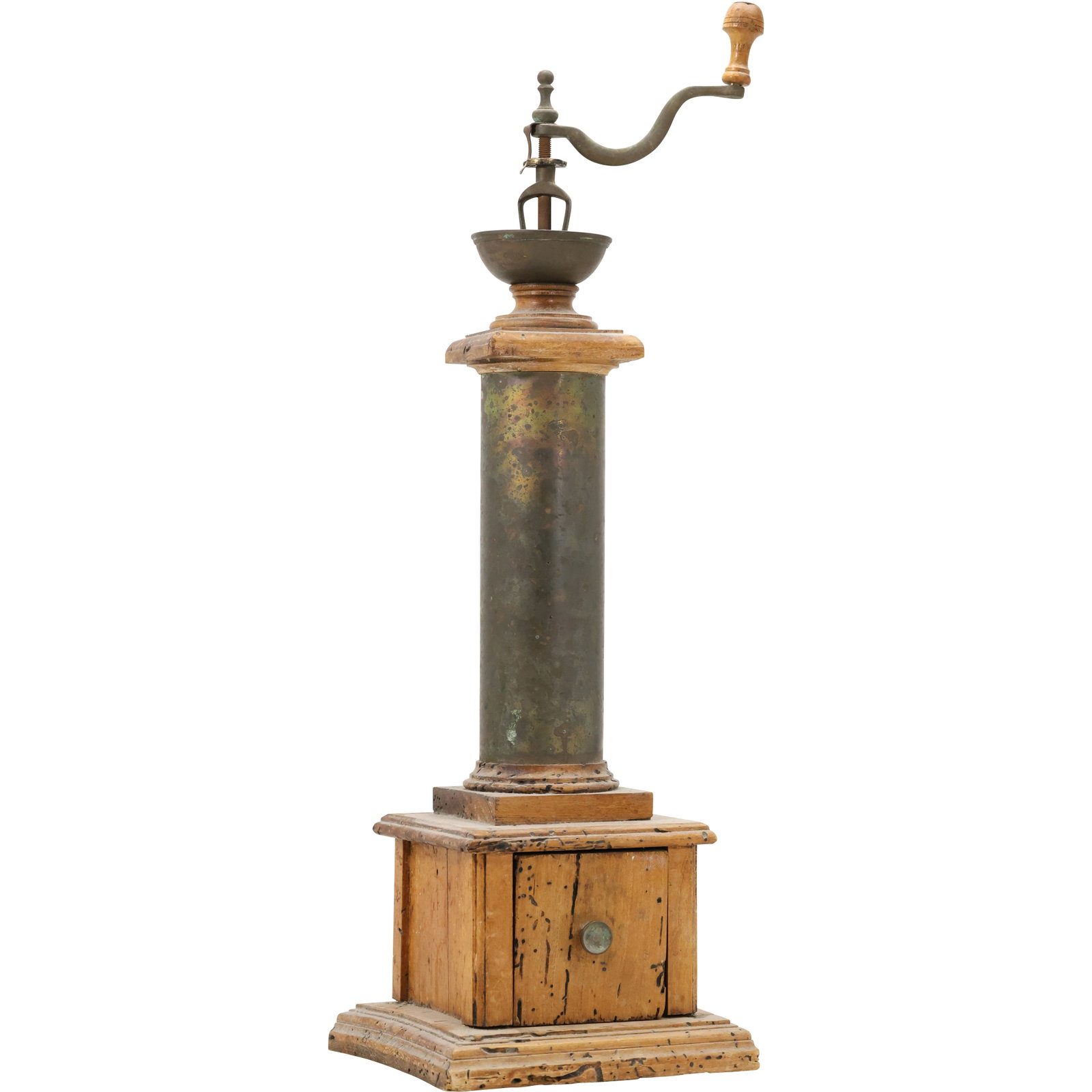Tall Antique Italian Wood and Brass Pepper Grinder 21.5 inches height x 6.75 in. wide: Tall Antique Italian Wood and Brass Pepper Grinder 21.5 inches height x 6.75 in. wide. size: 21.5 h 6.75 w S:C
