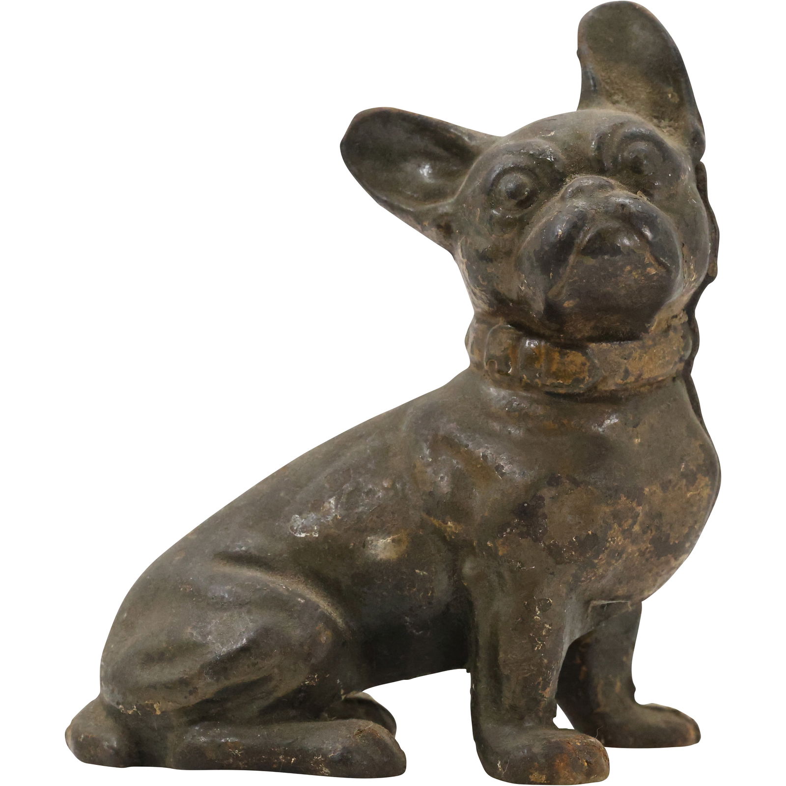 Original Antique Hubley Cast Iron Dog Doorstop of a French Bulldog 8 in. height x 6 in. wide (1 of 14)