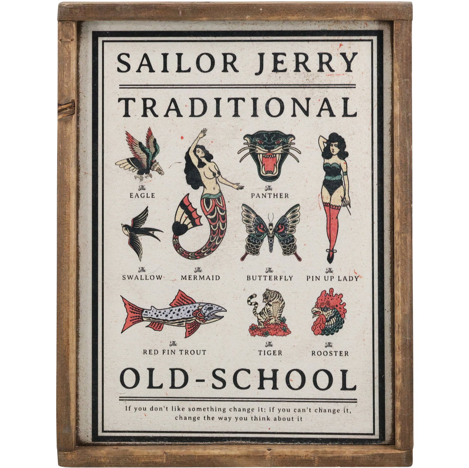 Sailor Jerry Traditional Old-School Tattoo Stencils – Novelty Wood Print Sign (1 of 10)