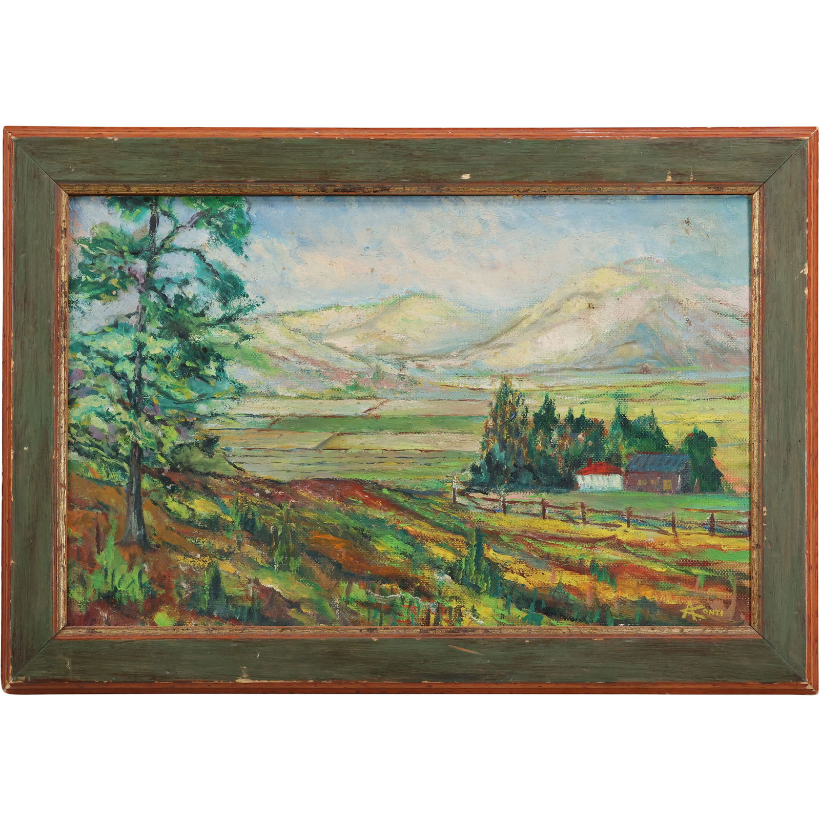 Alberto Conti [1895-1982], Oil on Board Painting Landscape "John Steinbeck's Pasture of Heaven" (1 of 15)