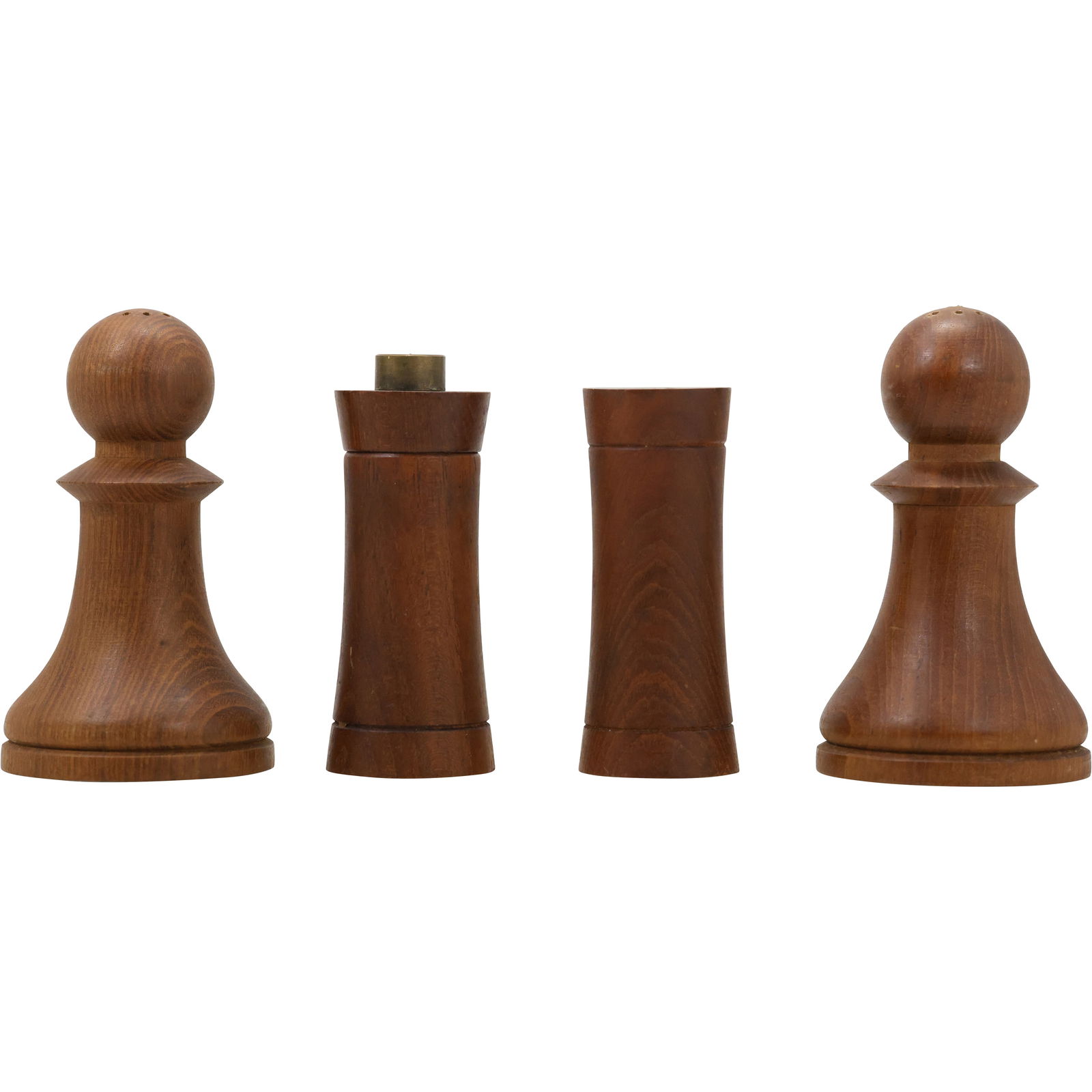 4 Piece Mid-Century Modern Teak Wood Table Top Salt and Pepper Shakers (1 of 11)