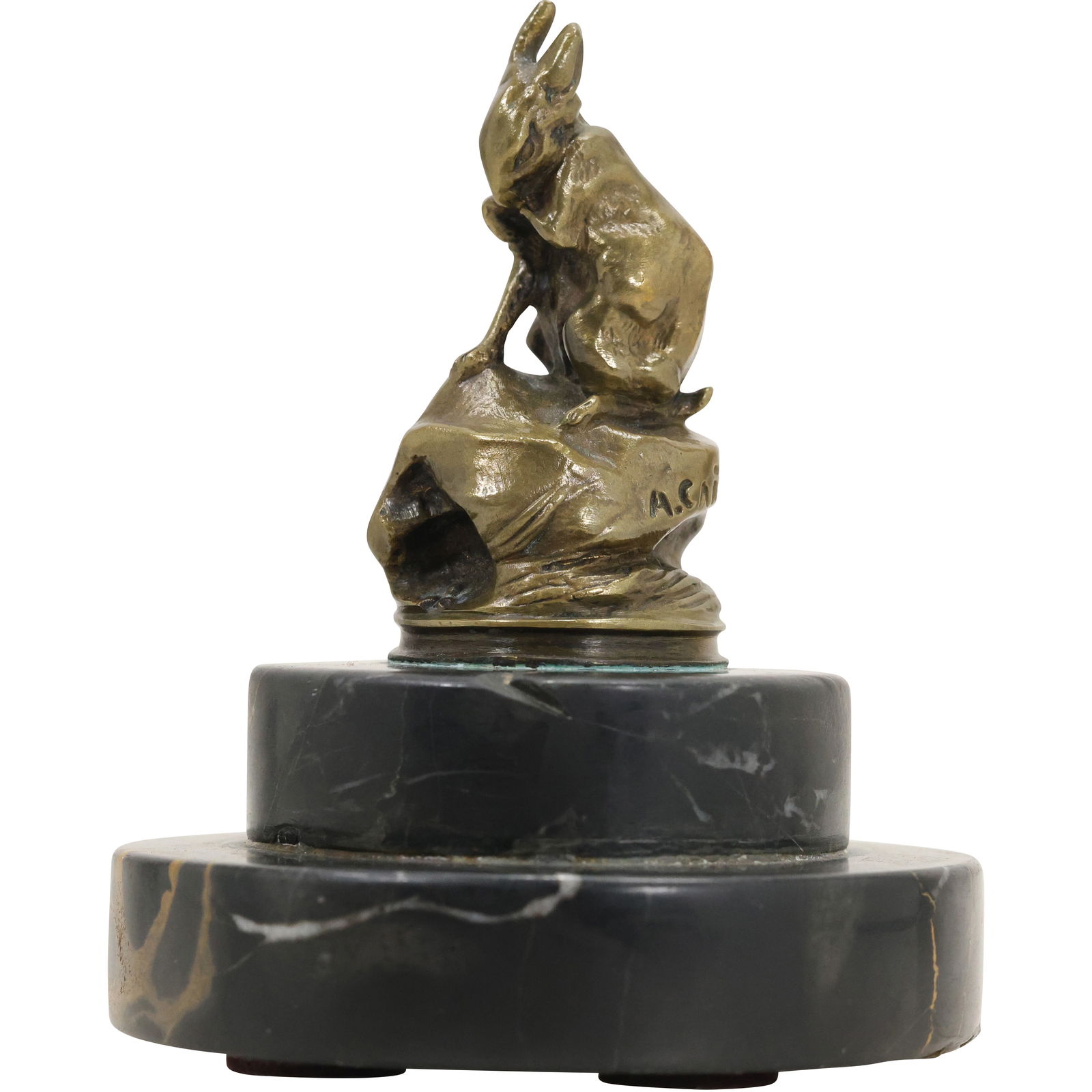 Auguste-Nicolas Cain (French, 1822-1894): A Bronze Paperweight of a Rabbit, Signed, Good Patina (1 of 14)