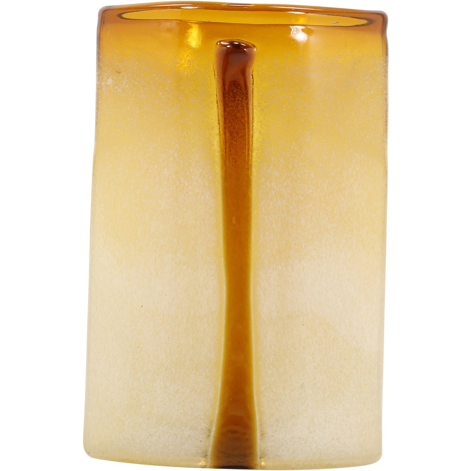 Artist Signed Studio Art Glass Cream Cognac Large Amber & White Vase 10 in. height x 6.5 in. (1 of 11)