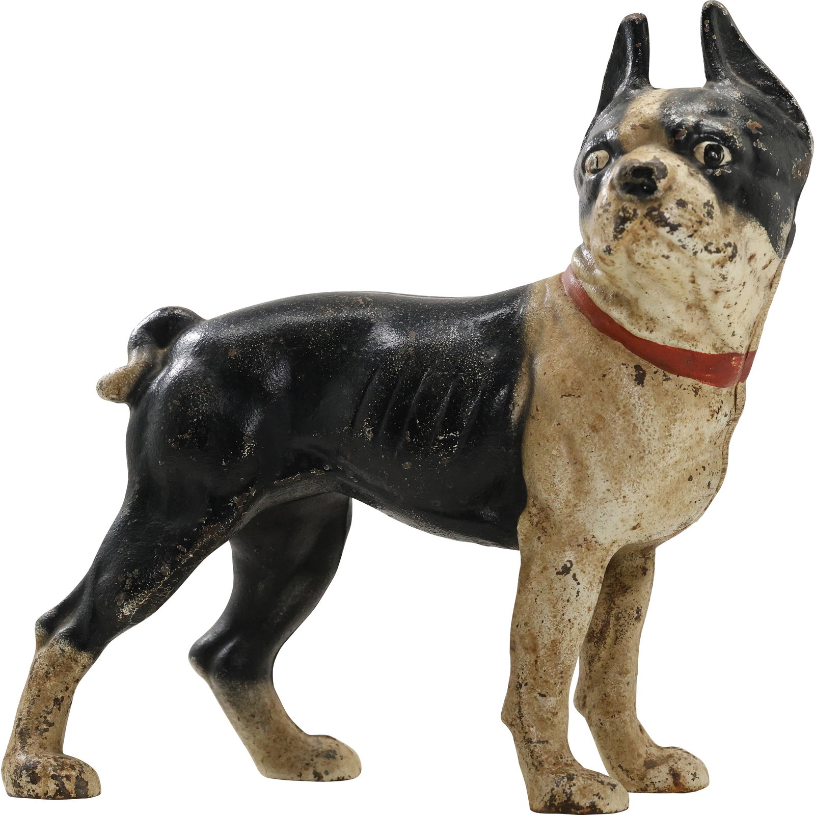 Antique Hubley Boston Terrier Bulldog Doorstop Cast Iron Original Paint 10 in. x 9 in.: Antique Hubley Boston Terrier Bulldog Doorstop Cast Iron Original Paint 10 in. x 9 in. size: 10 x 9 S:B