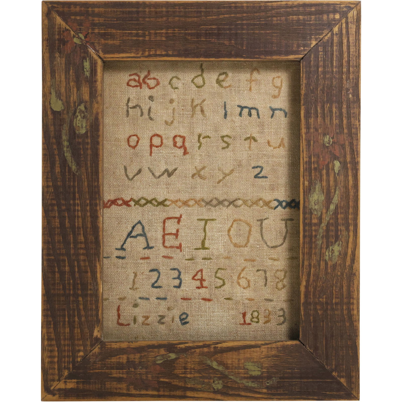 Lizzie 1833 - Framed Sampler Needlepoint Alphabet and Numbers (1 of 11)
