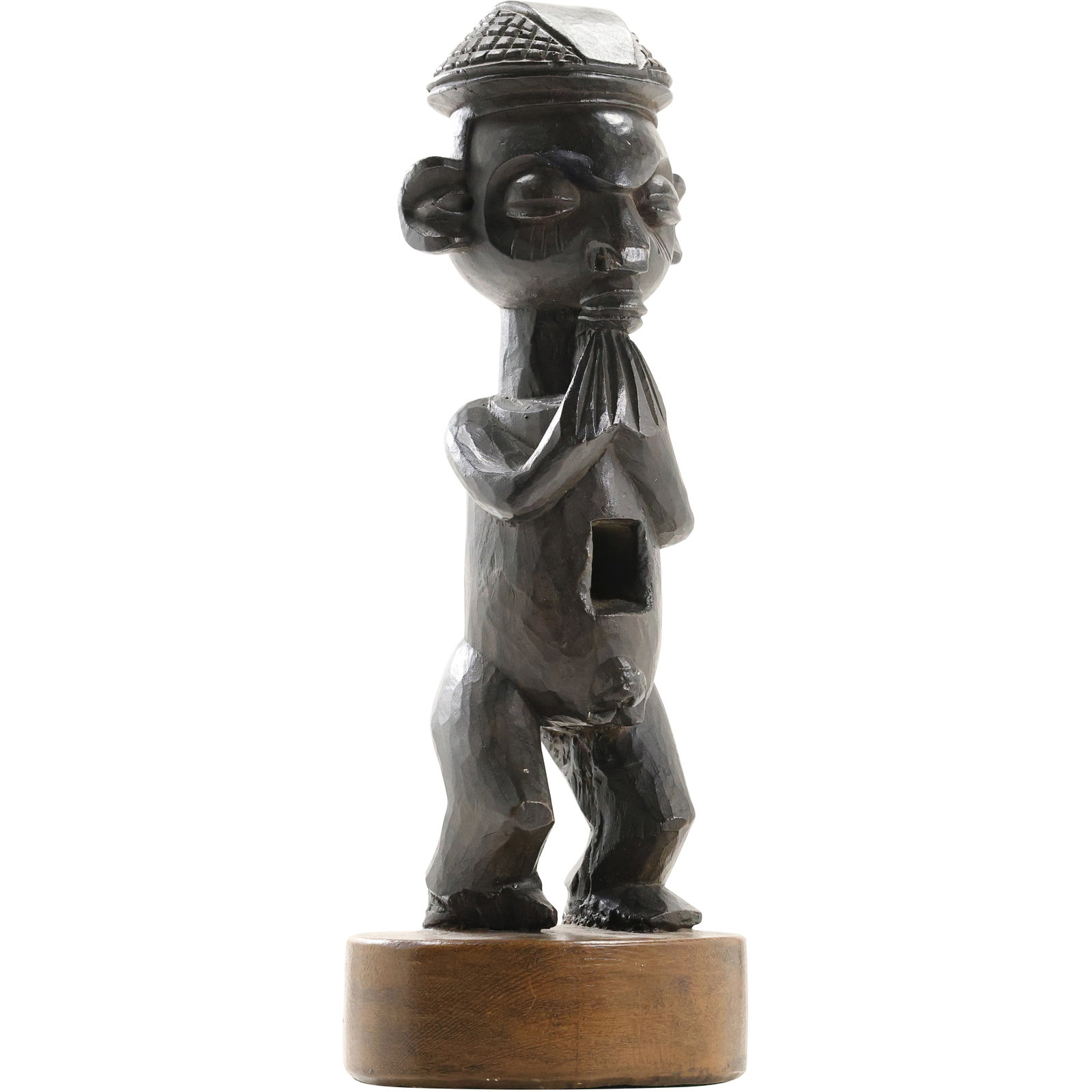Heavy Hand Carved Teak Wood Sculpture of African Man 13.5 inches height x 5 in. wide (1 of 17)