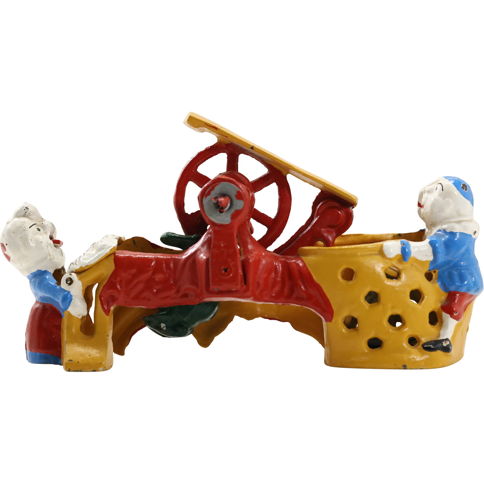 Novelty Cast Iron Mechanical Bank "Professor Pug Frogs Great Bicycle Feat" in original Paint (1 of 13)